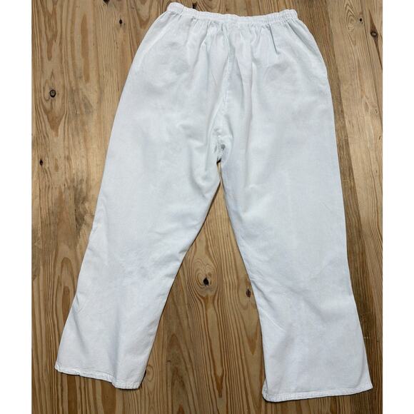Seaspice Resort Wear Size XL Pull On Pants White Peruvian Cotton Embroidered - Picture 2 of 8